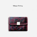 【馬皮毛一體豹紋短夾】【多卡位帶零錢位】真皮輕奢豹紋馬毛皮毛一體小巧女錢包皮夾短夾