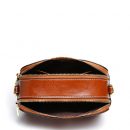 正韓版型高檔油蠟牛皮寬肩帶條紋蜜蜂小方包真皮女包側背斜背包