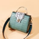 頂級鱷魚紋配蟒紋牛皮名媛凱莉包女包硬把手提斜背側背包