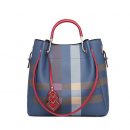 蘇格蘭格紋水桶包知性氣質大容量舒適手提斜背側背包