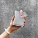 【短版兔耳零錢包】正韓設計時尚可愛兔兒花邊女零錢包二折皮夾短夾