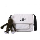 日系原宿街拍工裝帆布男女郵差包百搭刺繡星球側背斜背包