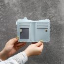 【短版兔耳零錢包】正韓設計時尚可愛兔兒花邊女零錢包二折皮夾短夾