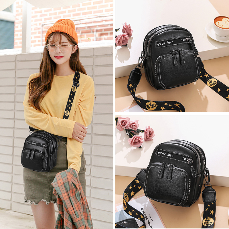 寬肩帶小包包女新款秋冬複古單肩包韓版百搭側背斜背包