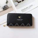 【正韓設計純色拉鍊長夾】【多功能大容量】正韓版型純色愛心拉鏈女錢包皮夾長夾