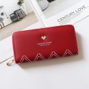 【正韓設計純色拉鍊長夾】【多功能大容量】正韓版型純色愛心拉鏈女錢包皮夾長夾