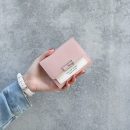 【正韓設計撞色短夾】正韓版型百搭時尚純色撞色清新女錢包皮夾短夾