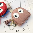 【真皮大眼睛零錢包鑰匙包】進口小牛皮卡通大眼睛迷你時尚零錢包小錢包