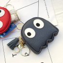 【真皮大眼睛零錢包鑰匙包】進口小牛皮卡通大眼睛迷你時尚零錢包小錢包