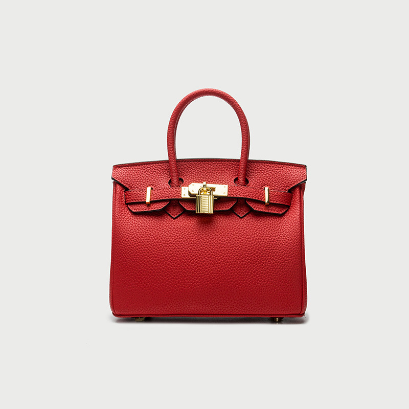 氣質高級感輕奢手壓荔枝紋凱莉包女包手提斜背側背包