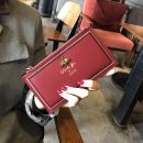 【真皮超薄歐式長夾】【多卡位大容量】高檔真皮超薄歐式復古設計蜜蜂配飾大容量錢包皮夾長夾