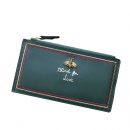 【真皮超薄歐式長夾】【多卡位大容量】高檔真皮超薄歐式復古設計蜜蜂配飾大容量錢包皮夾長夾