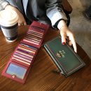 【真皮超薄歐式長夾】【多卡位大容量】高檔真皮超薄歐式復古設計蜜蜂配飾大容量錢包皮夾長夾