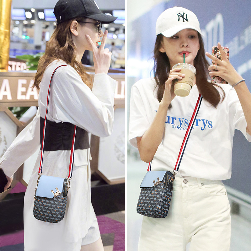 包包女條紋寬肩帶迷你手機包單肩包時尚零錢包側背斜背包