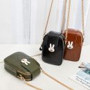 真皮小包包女韓版百搭豎款可愛迷你手機包單肩側背斜背包