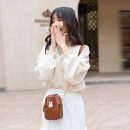 真皮小包包女韓版百搭豎款可愛迷你手機包單肩側背斜背包