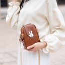 真皮小包包女韓版百搭豎款可愛迷你手機包單肩側背斜背包