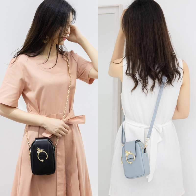 韓版純色網紅小包包女手機包時尚百搭迷你零錢包斜背側背包
