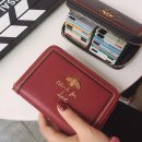 【文藝真皮牛皮短夾】【小巧多卡位防盜刷】高檔牛皮文藝清新純色車縫線防盜刷拉鏈女錢包皮夾短夾