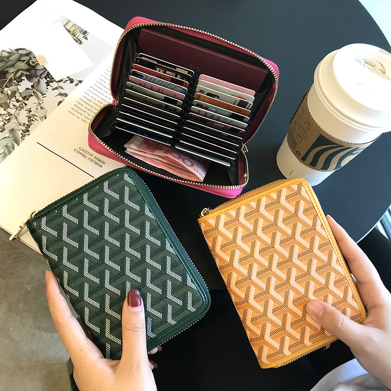 【24卡位2貼袋大容量】【可放護照駕駛執照】韓版個性精緻印花大容量防消磁小巧錢包皮夾風琴短夾