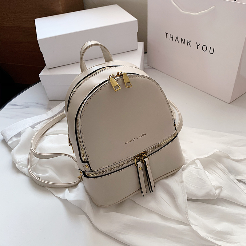 後背包女韓版簡約純色百搭旅行後背包小背包