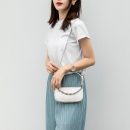 高級感輕奢鱷魚紋鏈條法棍包小包手提女包側背包