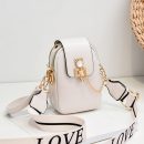 包包女韓版寬肩帶新款莫蘭迪色手機包豎版側背斜背包