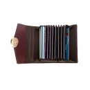 【真皮石頭紋風琴短夾】【多功能多卡位防盜刷】高檔石頭紋真皮純色百搭時尚大容量防盜刷錢包皮夾短夾