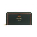 【牛皮密封拉鏈長夾】【多功能大容量】高檔牛皮真皮純色小蜜蜂裝飾36卡位女錢包皮夾長夾