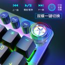 【機械鍵盤】【遊戲辦公兼容青軸】【104鍵】【多媒體旋鈕】【金屬面板】槍色混光金屬面板遊戲商務青軸機械鍵盤 【機械鍵盤】【遊戲辦公兼容青軸】【104鍵】【多媒體旋鈕】【金屬面板】槍色混光金屬面板遊戲商務青軸機械鍵盤