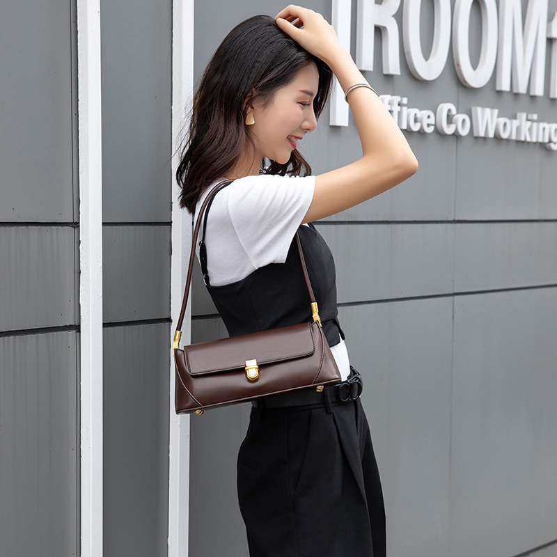氣質複古腋下包法棍中古包小眾通勤百搭單肩女手提側背斜背包