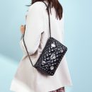 頂級頭層牛皮菱格貴婦女包小方包鉚釘鏈條側背包斜背包