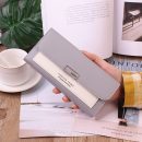 【正韓設計撞色長夾】【多功能大容量】正韓版型百搭時尚純色撞色清新女錢包皮夾長夾