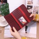 【正韓設計撞色長夾】【多功能大容量】正韓版型百搭時尚純色撞色清新女錢包皮夾長夾