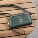 【真皮復古收納斜背包】高檔牛皮真皮純色車縫線小蜜蜂裝飾氣質女手拿包斜背包