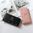 【正韓設計純色拉鍊長夾】【多功能大容量】正韓版型純色愛心拉鏈女錢包皮夾長夾