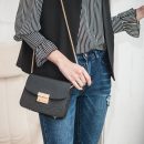 十字紋純色時尚防盜鎖扣小方包女包鏈條斜背側背包