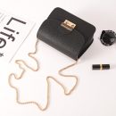 十字紋純色時尚防盜鎖扣小方包女包鏈條斜背側背包