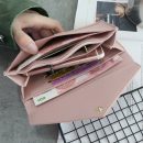 【荔枝紋刺繡愛心長夾】【多功能大容量】正韓設計純色氣質百搭愛心字母刺繡女信封錢包皮夾長夾