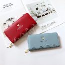 【正韓設計純色拉鍊長夾】【多功能大容量】正韓版型純色愛心拉鏈女錢包皮夾長夾