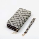 【雙拉鏈長夾】【多功能大容量】經典雙拉鏈印花多功能大容量簡約錢包皮夾長夾