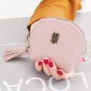 【復古流蘇零錢包小錢包】韓版純色復古質感流蘇實用零錢包硬幣包手拿包