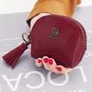 【復古流蘇零錢包小錢包】韓版純色復古質感流蘇實用零錢包硬幣包手拿包