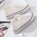 純色百搭6cm內增高厚底帆布鞋舒適透氣減齡女鞋韓版小白鞋