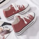 純色百搭6cm內增高厚底帆布鞋舒適透氣減齡女鞋韓版小白鞋