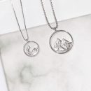 山海皆可平S925純銀山盟海誓情侶項鍊男女項鍊