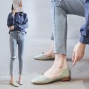 日系純色淺口單鞋女平底時尚豆豆鞋方頭懶人鞋女鞋