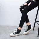 小牛皮頭層真皮超軟牛筋底小白鞋文藝氣質女秋冬新款軟底高幫鞋平底大碼女鞋