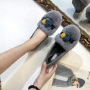 韓版可愛兔毛加絨加厚豆豆鞋女可外穿保暖單舒適平底秋冬軟底樂福鞋女鞋