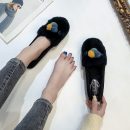 韓版可愛兔毛加絨加厚豆豆鞋女可外穿保暖單舒適平底秋冬軟底樂福鞋女鞋